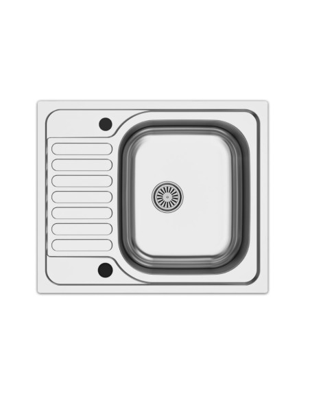 Lavello monovasca reversibile in acciaio inox 58x50 cm - Rondò EC196