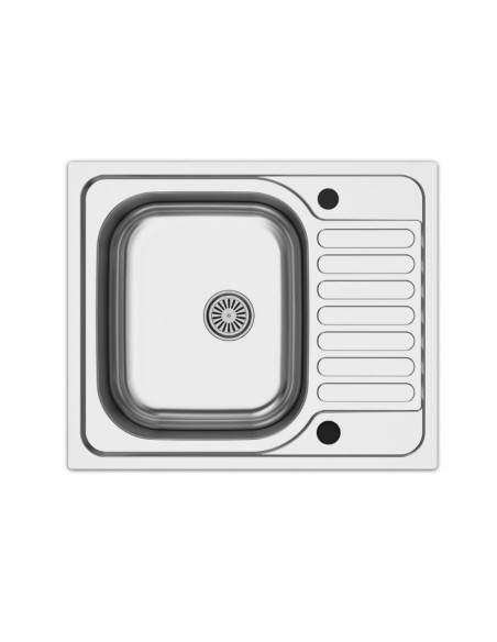 Lavello monovasca reversibile in acciaio inox 58x50 cm - Rondò EC196