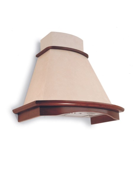 Cappa rustica angolare da parete colore panna bucciato - Bard103