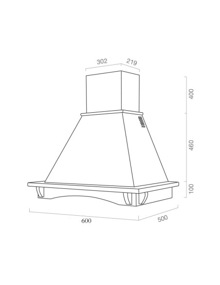 Cappa rustica da parete colore panna bucciato - Aosta60