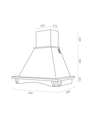 Cappa rustica da parete colore panna...