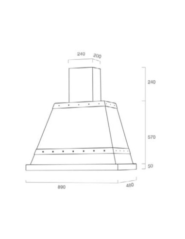 Cappa a parete colore piombo ghisa 90...