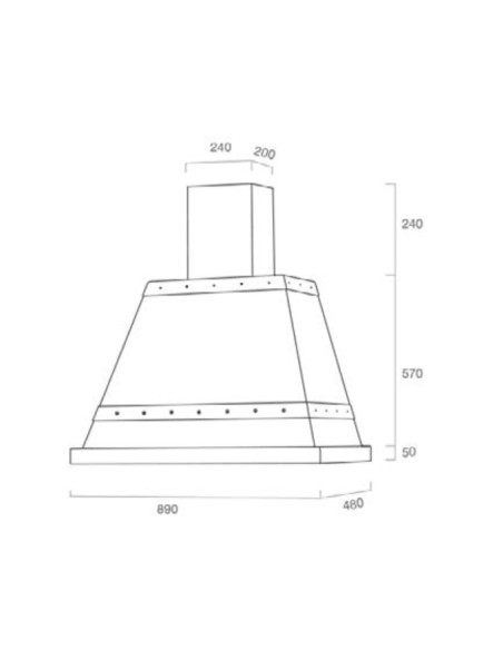 Cappa a parete colore piombo ghisa 90 cm - Costanza