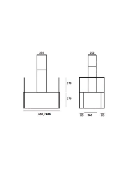 Cappa a isola nera 60 cm - Trendy