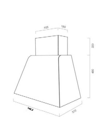 Cappa a parete colore piombo ghisa 150 cm - Svevo