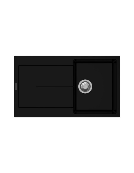 Lavello incasso 1 vasca e gocciolatoio colore nero - Enigma D100