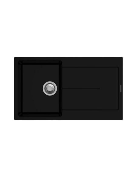 Lavello incasso 1 vasca e gocciolatoio colore nero - Enigma D100
