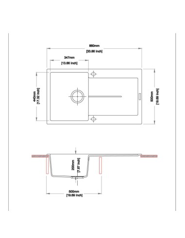 Lavello incasso 1 vasca e...