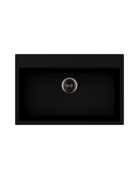 Lavello a incasso una vasca colore nero 78x51 cm - Waltz