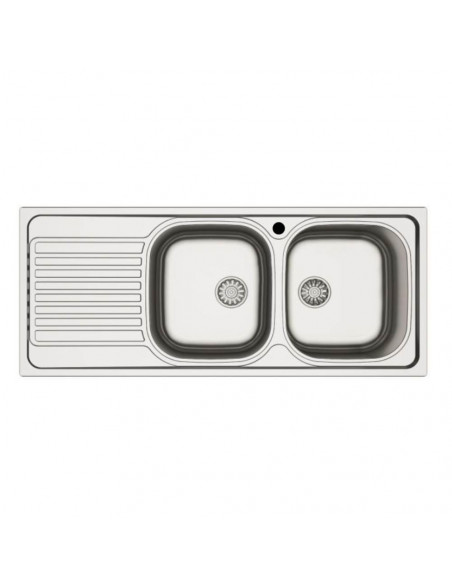 Lavello incasso 2 vasche e gocciolatoio sinistro 116x50 cm - MP1162V