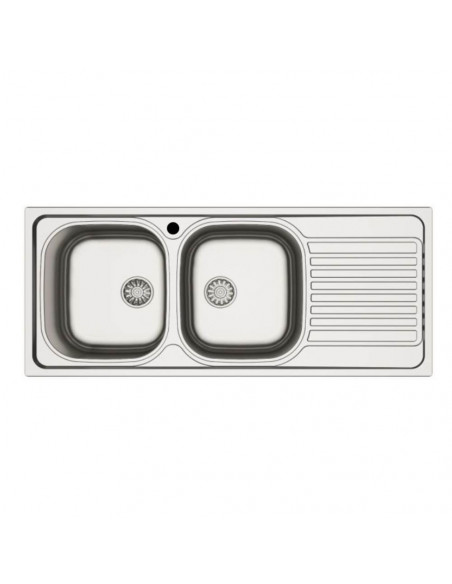 Lavello incasso 2 vasche e gocciolatoio destro 116x50 cm - MP1162V