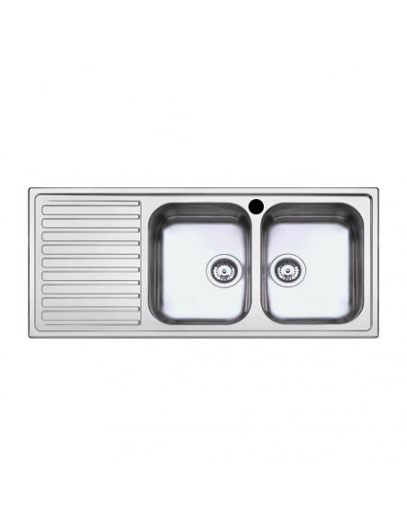Lavello cucina 2 vasche e gocciolatoio sinistro 116x50 cm - SAXT333A