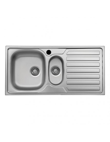 Lavello incasso 2 vasche e gocciolatoio destro 100x50 cm - Classic 336