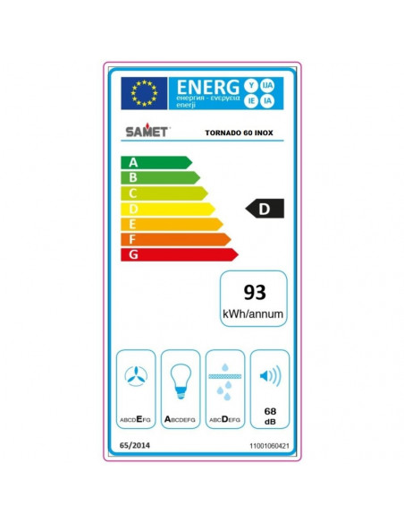 Cappa sottopensile colore bianco 60 cm - Tornado