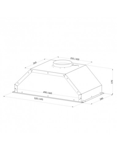 Cappa sottopensile colore inox 72 cm...