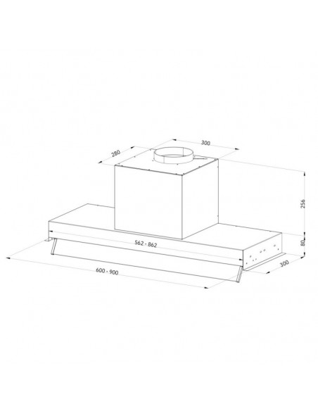 Cappa sottopensile 60 cm colore nero - KRIPTO60