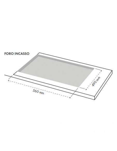 Piano cottura a gas in acciaio inox 75 cm - Mercurio