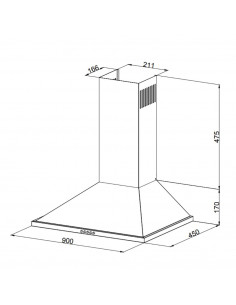 Cappa a piramide 90 cm nera... 2
