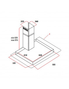 Cappa inox da parete 90 cm Mega 90 Samet 2