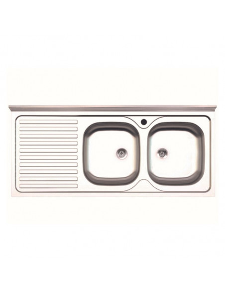 Lavello appoggio 120x50 2 vasche e gocciolatoio SA127 sinistro