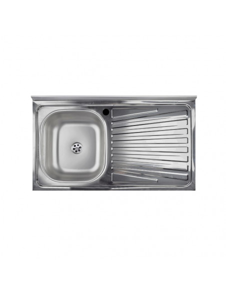 Lavello appoggio 1 vasca e gocciolatoio destro 90x50 cm - N118